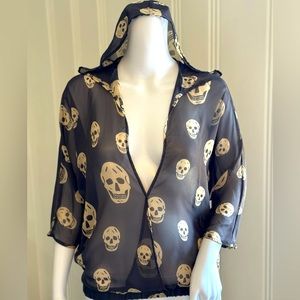 Vintage Havana Skull Blouse with Hood